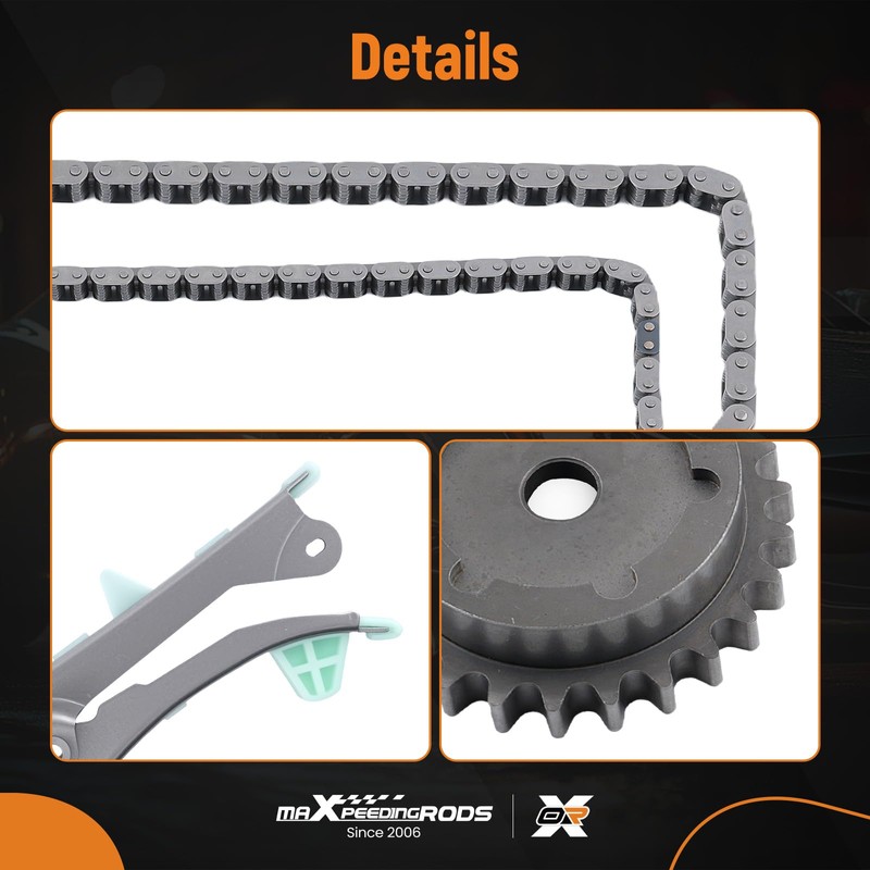 maXpeedingrods 17PCS Engine Timing Chain Kit W/Tensioner Guide SOHC V6