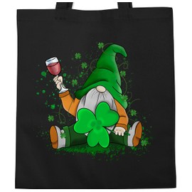 Shirtracer - Jute bag fabric bag cotton bag - St. Patricks Day - Leprechaun Irish Pub Ireland wine, 2 Black