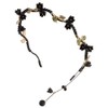 AHONEY Black Flower Headband for Women Girls Hair Vine Leaf