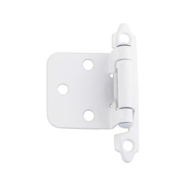 Silverline SH5001-WT Self Close Flush Hinge 1.2mm Thick Cabinet Hardware Face Mount Overlay Variable White (2 Pairs (4pcs), White)
