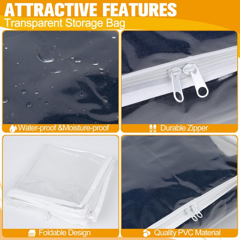 Kikerike Plastic Storage Bags with Easy-Glide Zipper, Pack of 6,