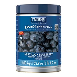 Fabbri Delipaste Blueberry, Flavoring Compound for Gelato, Ice Cream, Soft Serve, Pastry and Confectionary - 1 Tin of 3.3 lb