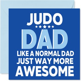 Judo Birthday Card for Dad - Awesome Dad Sports - Happy Birthday Card for Men, 5.7 Inch Male Greeting Cards