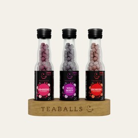 Teaballs Set of Berries with Raspberry, Wild-Berry, Strawberry, Pack of 3, for 225 Cups