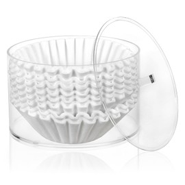 Peohud Coffee Filter Holder, Acrylic Coffee Pod Holder with Lid, Reusable Coffee Filter Storage Container, Stylish Coffee Filter Dispenser for Coffee Bar, Kitchen Countertop