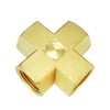Nigo Industrial Co. Forged Brass Pipe Fitting, 4-Way Tee, Female