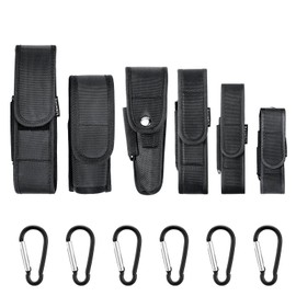 6-Pack Flashlight Holster T306~T410,Tactical Flashlight Holster, Flashlight Pouch Holster, Nylon Flashlight Torch Pouch（Holster 6Set）