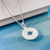 Sterling Silver Compass Necklace for Women, Cut-Out Compass Necklace, Wife