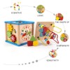 Early Educational Wooden Bead Maze Shape Sorter Activity Cube Gifts