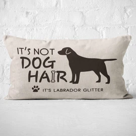 Mancheng-zi Funny Quotes It's Not Dog Hair It's Labrador Glitter Rectangle Pillow Case, Dog Lover Gifts, Linen Cushion Cover for Sofa Couch Bed, 20X12 Inch Funny Labrador