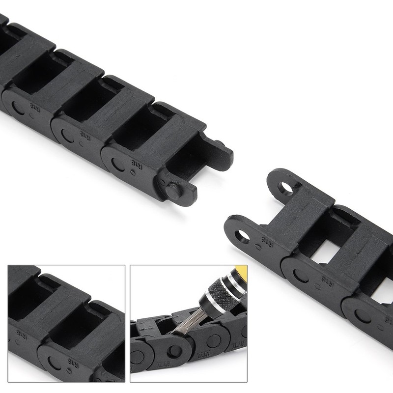 sourcing map R18 10mm x 15mm（Inner H*Inner W）Black Plastic Cable