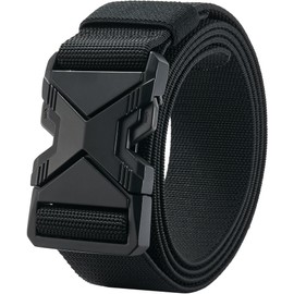 LionVII Belt, Men's, Extendable, Heavy Duty Quick Release Belt, Work, Sports, Climbing, Golf, Outdoor, Work Wear, Stretchable, No Holes, Stepless Adjustment, Alloy Buckle, Width 1.4 inches (35 mm)