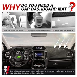 Autorder Dashboard Cover Mat for Subaru Forester 2019-2024 Accessories Dash Cover Flannel Dash Mat Sunshade Glare UV Rays Protector
