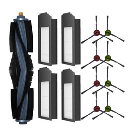 DEEBOT X1 Series Replacement Accessories Set Fit for ECOVACS X1 Omni /X1 TURBO /X1 Plus Robot Vacuum Include 1 Main Brush 8 Side Brushes 4 Filter Parts