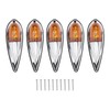 5pcs Cab Marker Light Weatherproof Amber Teardrop Cab Top Running