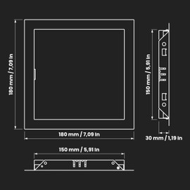 Repa Market 6x6 Inch Access Panel for Drywall – Anthracite Galvanized Steel Wall Hole Cover/Door Panel/Cover Plates with Latch – Heavy-Duty Service Hatch for Plumbing, Electrical, HVAC Access Door