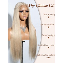 Joedir Long Straight Synthetic Lace Front Wig T Part lace Frontal Wigs for Women Long Silk Straight Natural Wig Heat Resistant Fiber 28 Inches