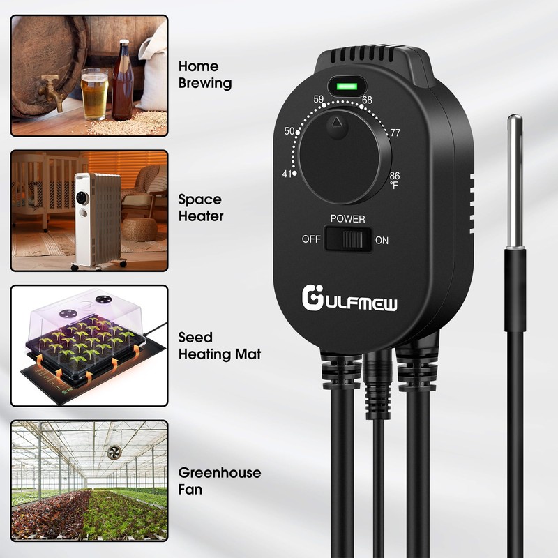 1 Pcs Thermostat Outlet for Heater, Temperature Controller Outlet with