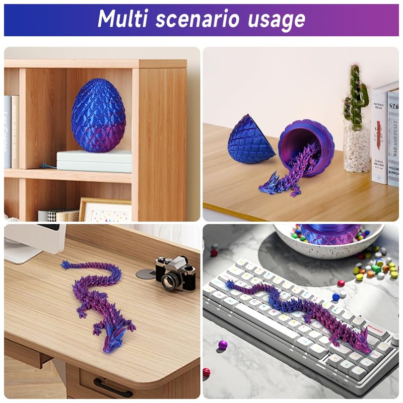 3D Printed Dragon Egg, Prefilled Easter Eggs Filled with Toy