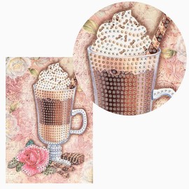 Ideen mit Herz Diamond Painting Greeting Card | DIN B6 (11.5 x 16.5 cm) | 370 g/m² | Includes Envelope & Tools (Iced Coffee)