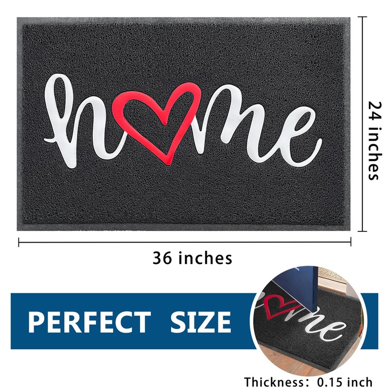 EARTHALL Door Mat Outside Inside Home Doormat, 36"x24",Durable Floor Mat