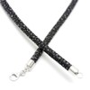 Silver One on Stingray Leather Sparkling Leather Choker, Black, Silver