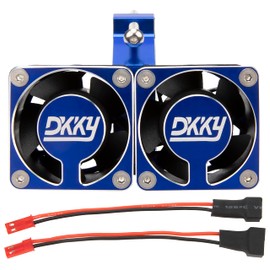 DKKY RC Motor Cooling Fan Heatsink 20000 RPM 54-58mm Ajustable Mount for ARRMA Axial 1/5 1/6 1/7 RC Models with 1717 5687 56113 2028 Motor (Blue)