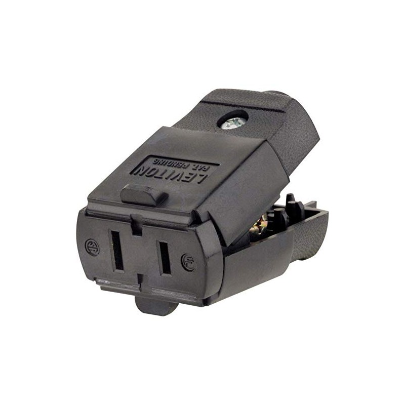 Leviton 102-EP 15 Amp, 125 Volt, 2P, 2W, Connector, Straight
