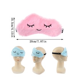 3D Sleeping Mask Children's Eye Mask Cute Eye Cover Children's Eye Mask Eye Mask Eye Bind Plush Sleeping Mask Girls Eye Patch Adjustable Elastic Band Sleeping Mask Night Mask for Sleeping Travel Party