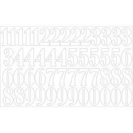 ShirtInStyle selbsklebende Aufkleber Zahlen, 15cm hoch, 50 Stück, Haustür, Mülltone, Basteln, Boote, Nummern, Kennzeichen, KFZ, Türen, Spint, Umkleide, Hausnummer, Bootsnummer, weiss