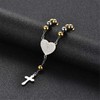 Flongo Classic Cross Pendant Bracelet Christian Catholic Heart Bible Prayer