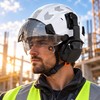 Safety Helmet with Built-In Visor & Removable Earmuffs – Style