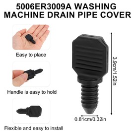 2pcs Washing Machine Drain Hose Cap, Plastic Drain Hose Plug Compatible with LG Washing Machines Replaces 5006ER3009A 5006EN3015A AGF76163711 (Black)