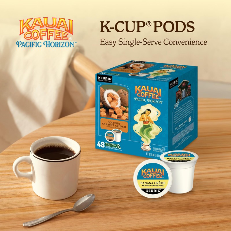 Kauai Coffee K-Cup Pods for Keurig Brewers – Arabica Coffee,