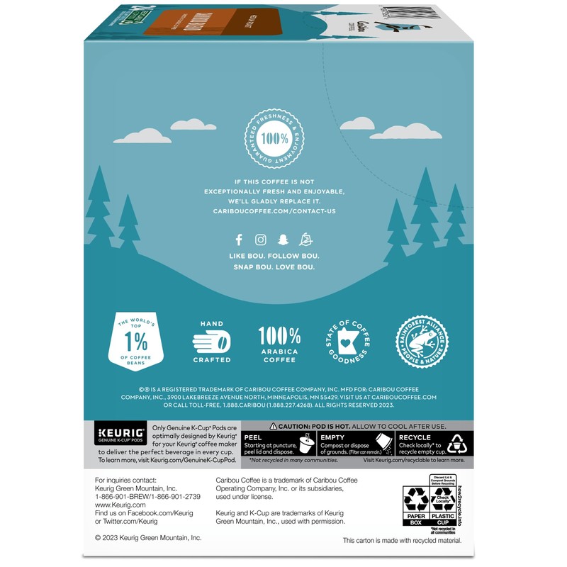 Caribou Coffee Keurig Single-Serve K-Cup Pods, Caribou Blend Medium Roast