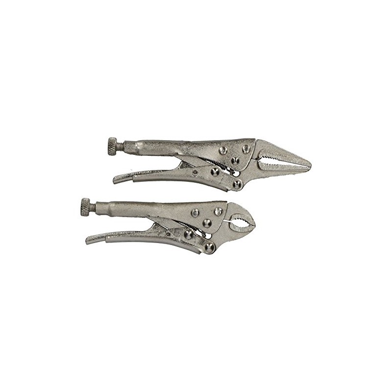 2pc Mini Locking Pliers Set Long and Round Nose Vice