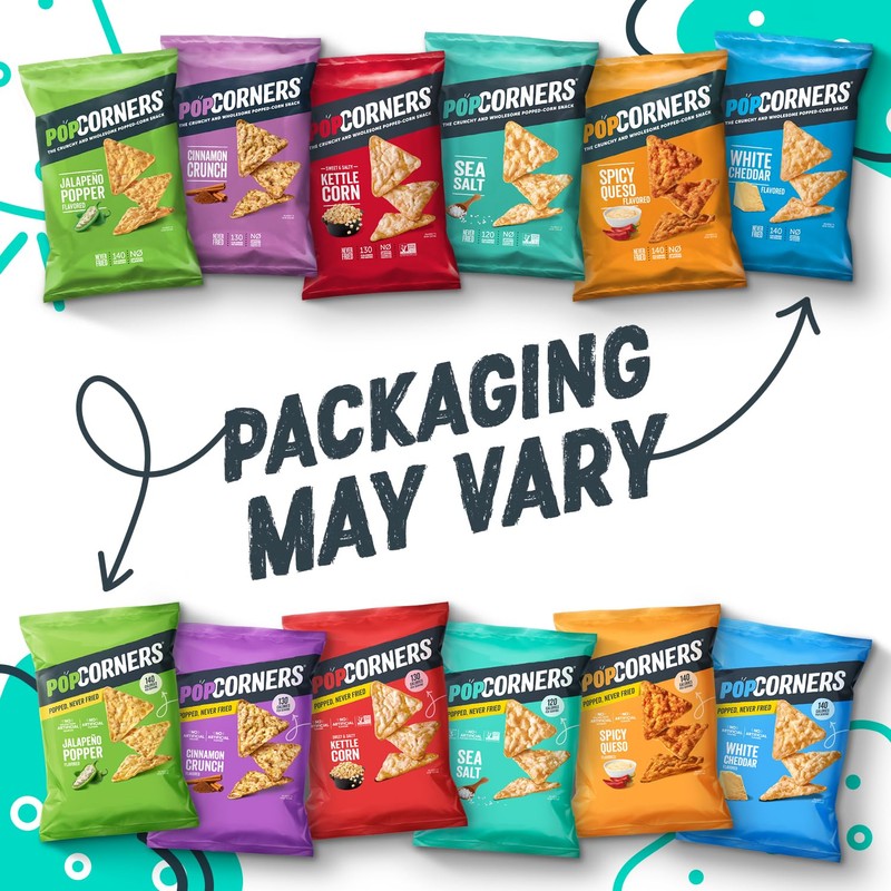 PopCorners Popped Corn Chips, 7 Flavor Variety Snack Pack, 1