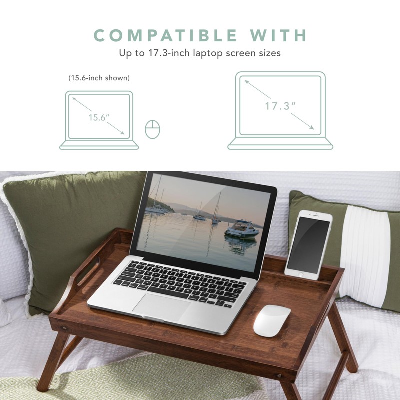 ROSSIE HOME Extra Large Bamboo Bed Tray, Lap Tray, Lap
