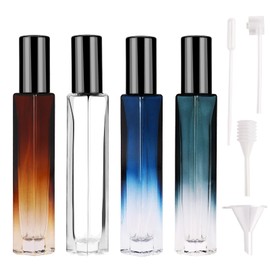 NFGBF 4-Pack Glass Perfume Spray Bottles - Refillable Travel Size Perfume Atomizer, Portable Leak-Proof Cologne Sprayer Kit with Funnel & Pipette for Toiletries Accessories