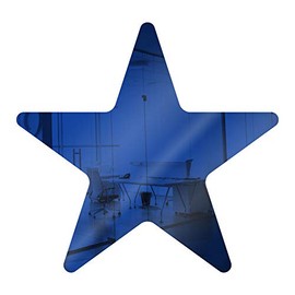Marketing Holders Acrylic Mirror 4" Star Dark Blue Flat DIY Smooth Edge Plexiglass Tiles .118 3MM Thick Rounded Corners Decor for Holidays Events and Parties Boutiques Retail Kids Toddlers