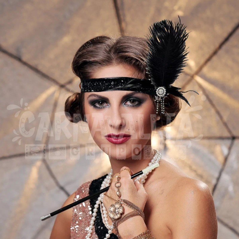 Grupo Carnavallia Pipeta Negra Cigarro Charleston Disfraz Accesorio Vintage