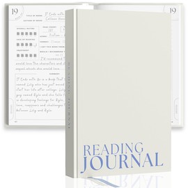 Reading Journal For Book Lovers - Journals to Review 55 Books - Ultimate Reader Kit with Tracker, Log, Challenge & Prompt Guides - Reading Accessories For Book Lovers Or Book Club Tracking - Ivory