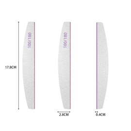 Nail Files Set, 20 PCS Professional Nail Files Double Sided Emery Board 100/180 Grit, Durable Curved Fingernail Files for Natural and False Nails, Home and Salon Use Manicure Tools.