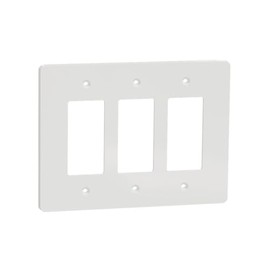 Square D by Schneider Electric X Series Wall Plate for Outlet and Light Switch, Mid Size Plus 3 Gang, Matte White