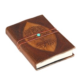 Leather Lined Journal For Women Men, Journaling Notebooks, Leather Refillable Travelers Notebook Journals For Writing, Five Minute Tree Of Life Leather Bound Journal, Journal Travel Journal For Women