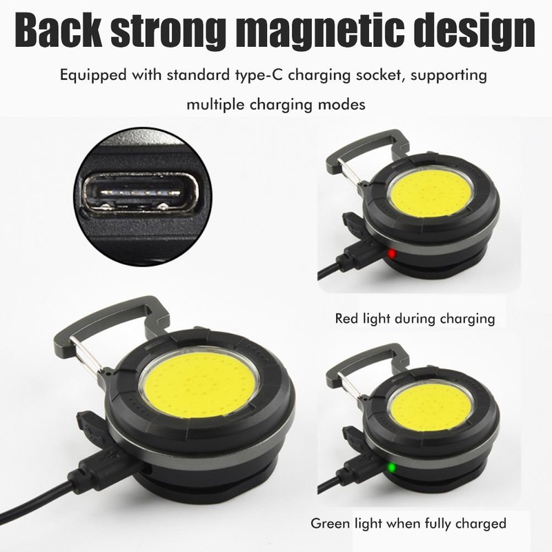 LED Mini Keychain Light Portable Rechargeable 800lm COB Keychain Flashlights