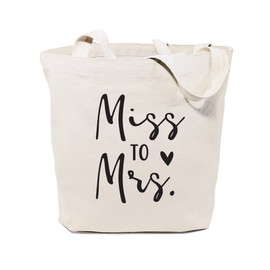 The Cotton & Canvas Co. Miss to Mrs. Wedding, Beach, Shopping and Travel Resusable Shoulder Tote and Handbag
