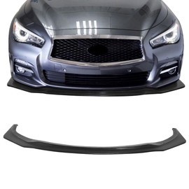 Front Bumper Lip Spoiler Compatible with 2014-2017 Infiniti Q50, IKON V6 Style Black PU Lip Spoiler Bodykit Splitter Diffuser by IKON MOTORSPORTS, 2015 2016
