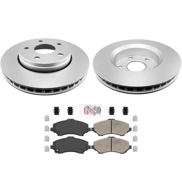Mac Auto Parts Front AmeriBRAKES Coated Disc Brake Rotors Pads