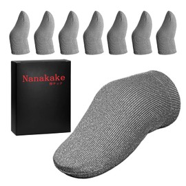 Nanakake Finger Sack, 8 Pieces, Double Layer Edge Folding, 100% Silver Fiber, Ultra Thin, Smartphone, Games, Sounds, Yubisaku, Ultra Sensitive, Finger Cover, Anti-Sweat Hands, Improved Touch Feel,